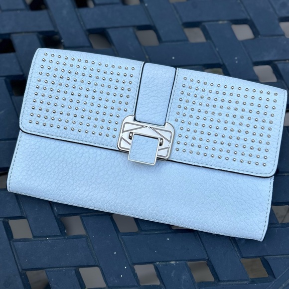 Rebecca Minkoff Handbags - Rebecca Minkoff Women’s Genuine Leather White Studded Clutch Purse Wallet